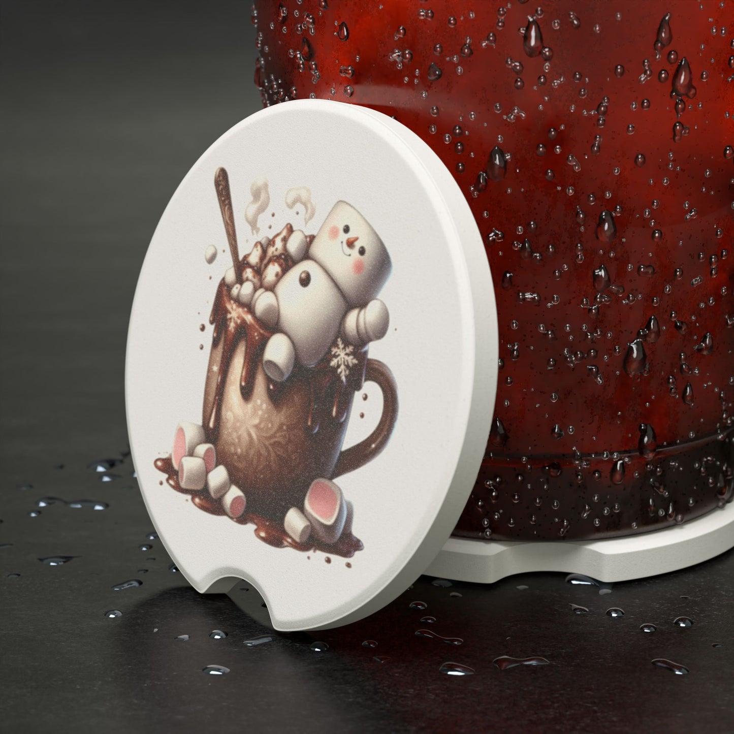 Marshmallow Soapstone Car Coaster
