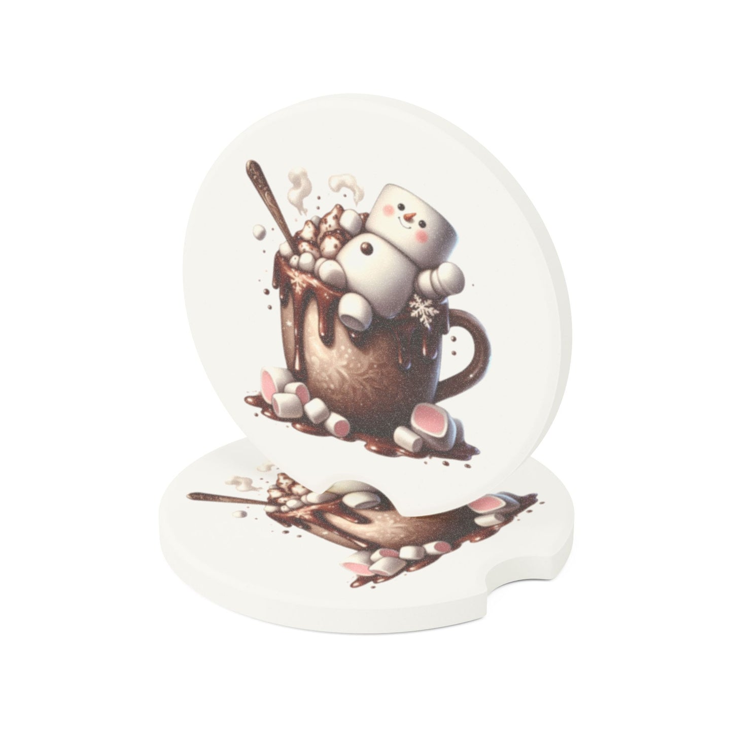 Marshmallow Soapstone Car Coaster