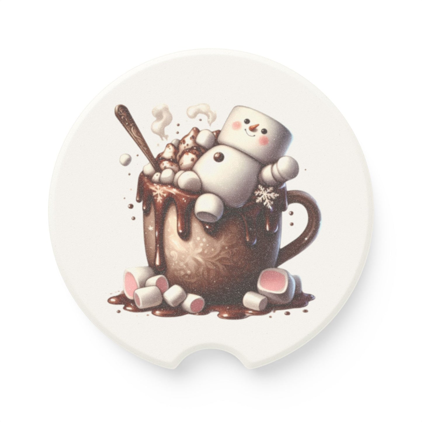 Marshmallow Soapstone Car Coaster