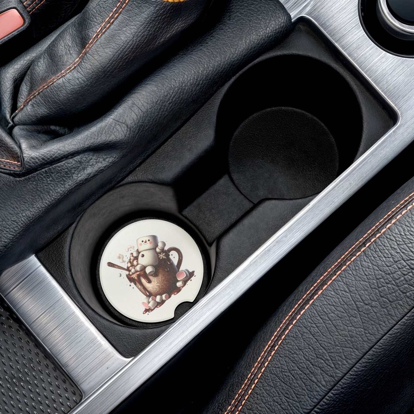 Marshmallow Soapstone Car Coaster