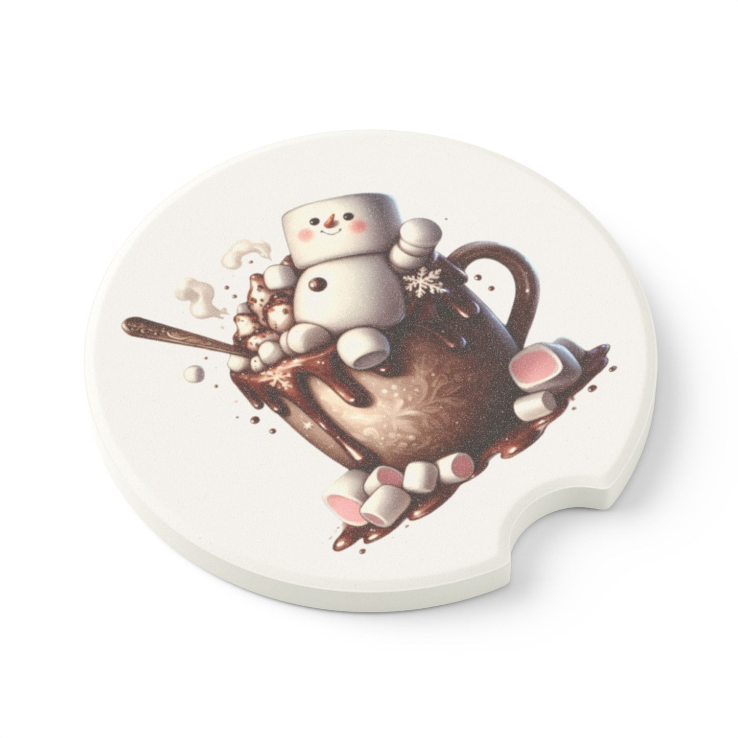 Marshmallow Soapstone Car Coaster