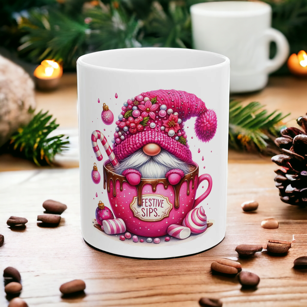 Festive Sips Ceramic Mug, (11oz, 15oz)