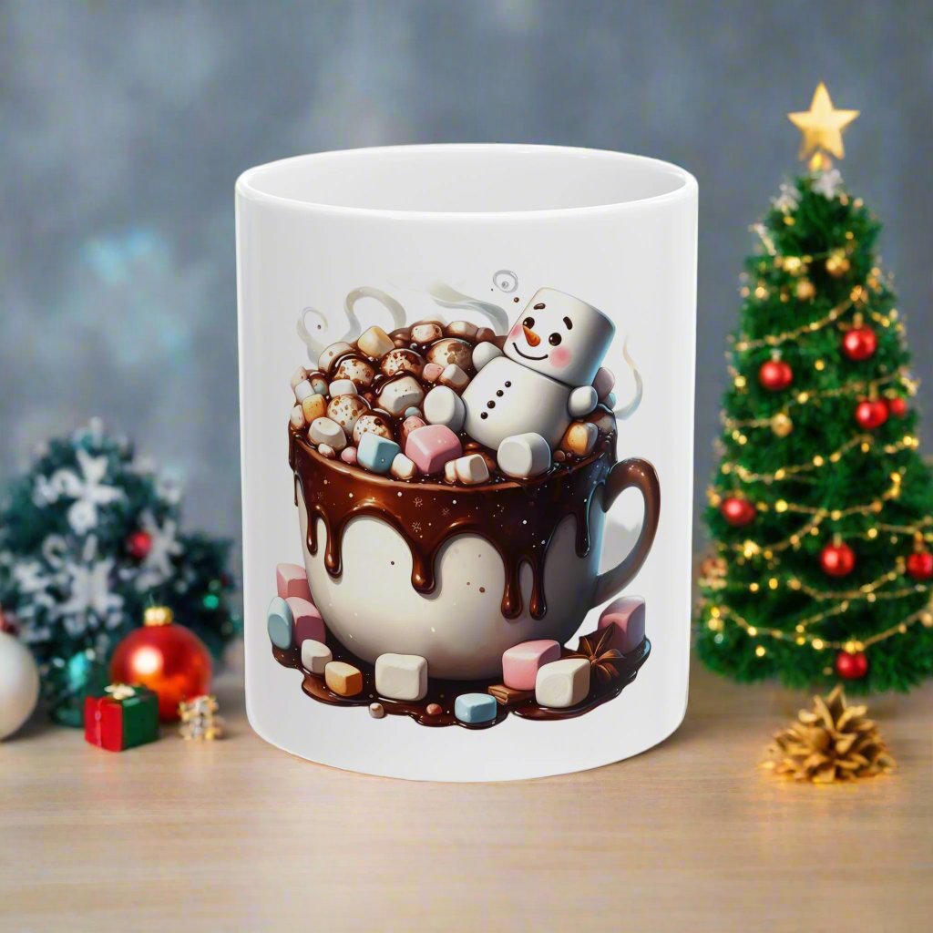 Marshmallow Coffee Ceramic Mug, (11oz, 15oz)