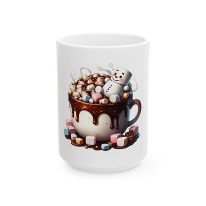 Marshmallow Coffee Ceramic Mug, (11oz, 15oz)