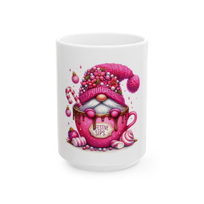 Festive Sips Ceramic Mug, (11oz, 15oz)